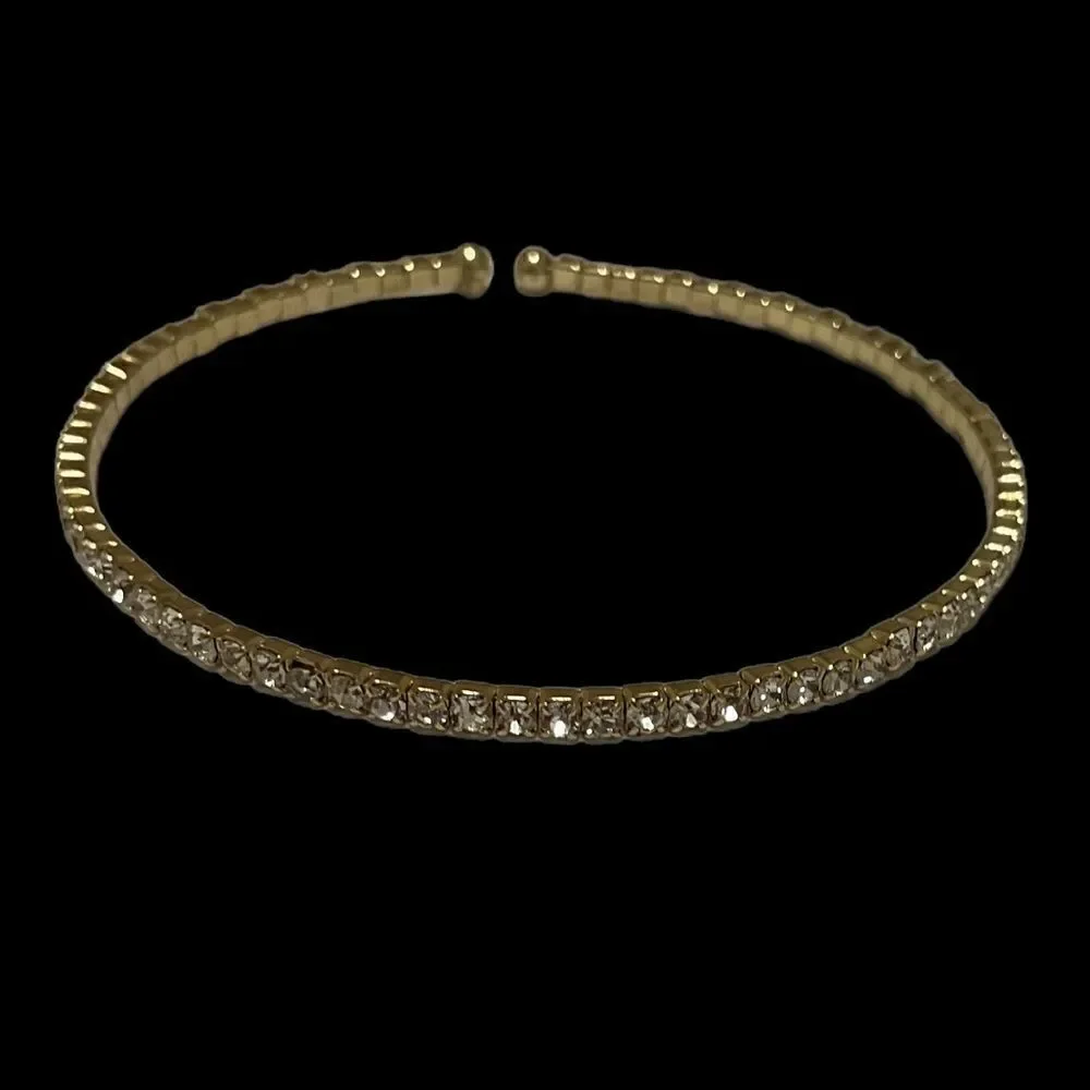 Flexible Gold Rhinestone Bracelet